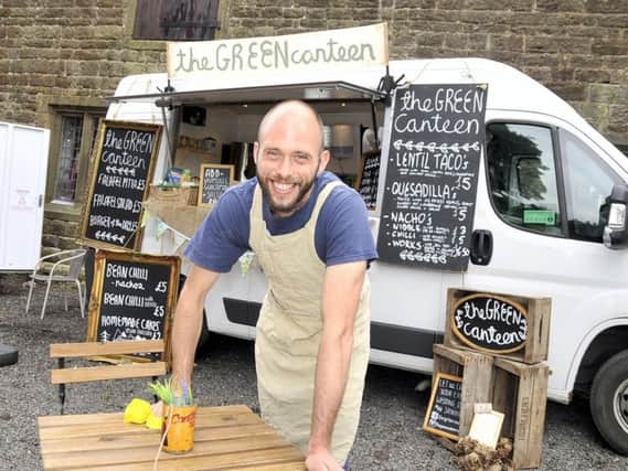 Luke Fradsham and his Green Canteen at the Crafty Vintage event at Hoghton Tower