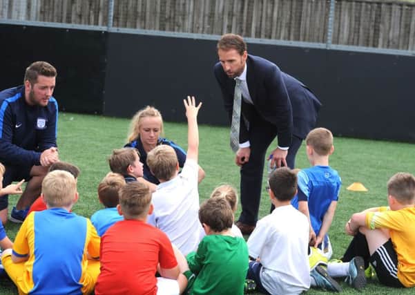 England Under-21s manager Gareth Southgate last summer at PlayFootball in Ingol, Preston (photo: Neil Cross)