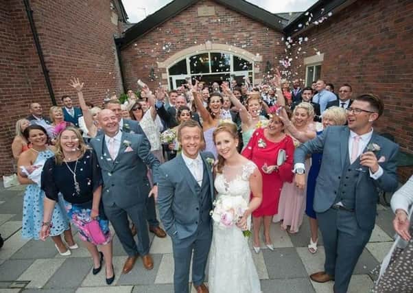 Ashley Swarbrick and Louise Coyle tied the knot at Wrea Green. Picture by John Grayston