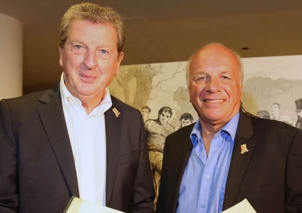 Roy Hodgson with FA chairman Greg Dyke (left)