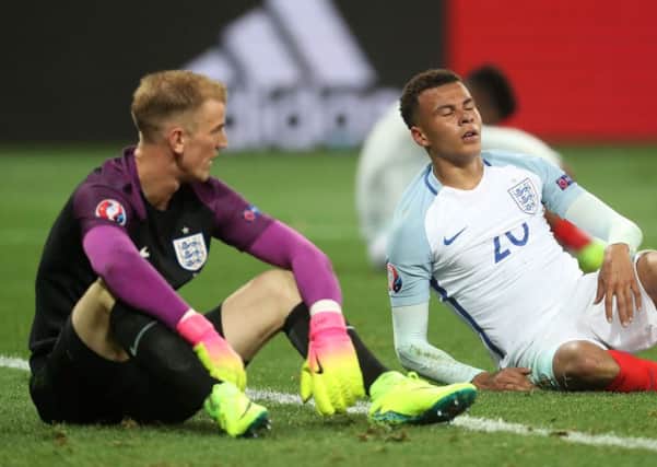 Joe Hart and Dele Alli following the humiliating exit at the hands of Iceland