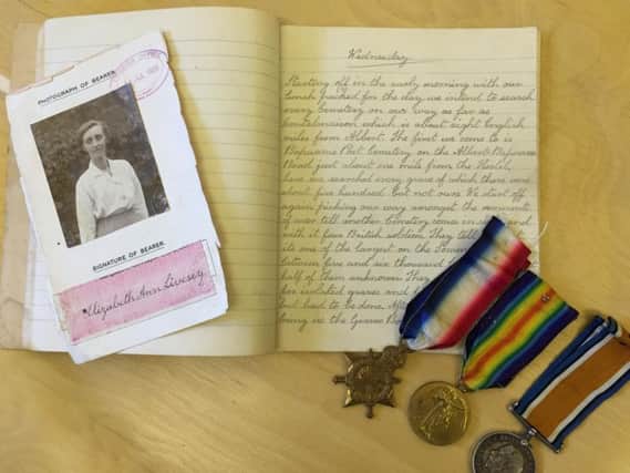 Lizzie Livesey's diary and her brother Matthew's medals