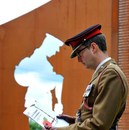 Photo Neil Cross
The 1916-2016 Commemoration of the Somme at the South Ribble Memorial, Lostock Hall
Major Alex Catterill of the 42nd Inf. Brigade NW