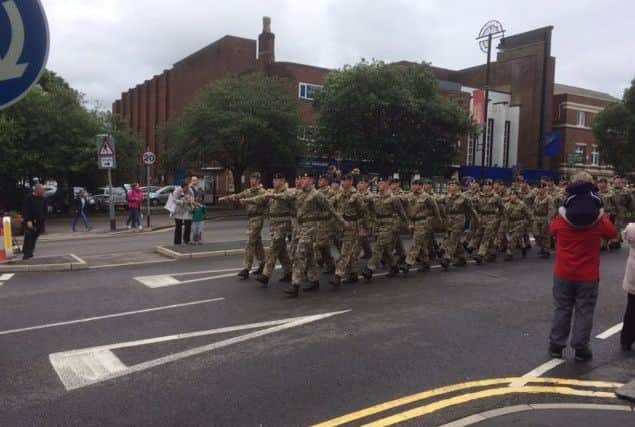 The 3 Medical Regiment parade through Chorley today
