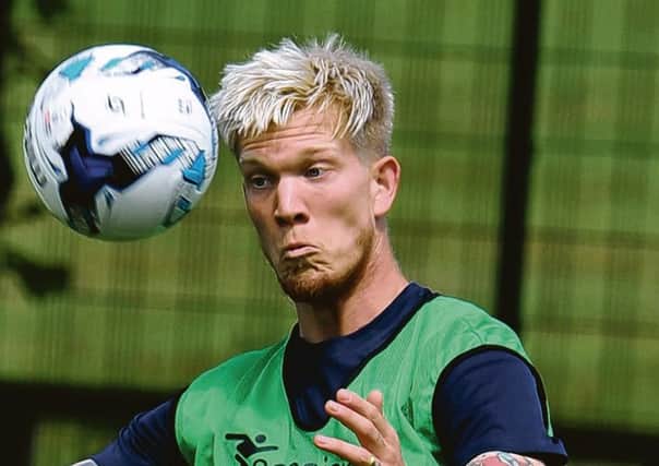 Simon Makienok in training with North End at Springfields