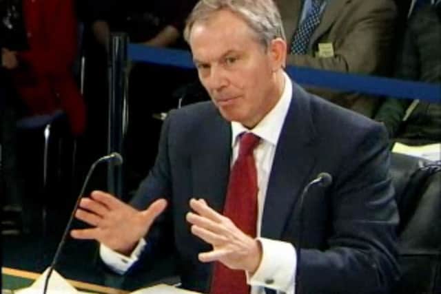 Tony Blair giving evidence to the Iraq Inquiry