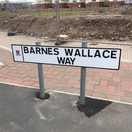 Road sign for Barnes Wallis Way was incorrently spelled Barnes 'Wallace Way'. Chortley Council are looking to replace the sign in the next few weeks.