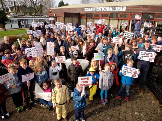 Protesters campaign to keep Adlington Library  open. See letter