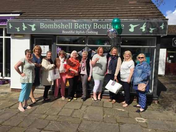 Loyalty card holders at Bombshell Betty, Garstang, celebrating one year in business with free goody bags and champagne