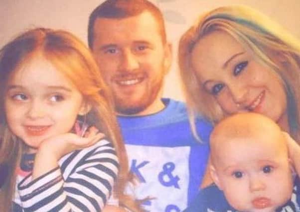 Chorley couple Adam Bossons and Liz Stobart with their two children. Their family holiday was ruined after a drunk driver smashed into their car minutes before they were due to set off.
