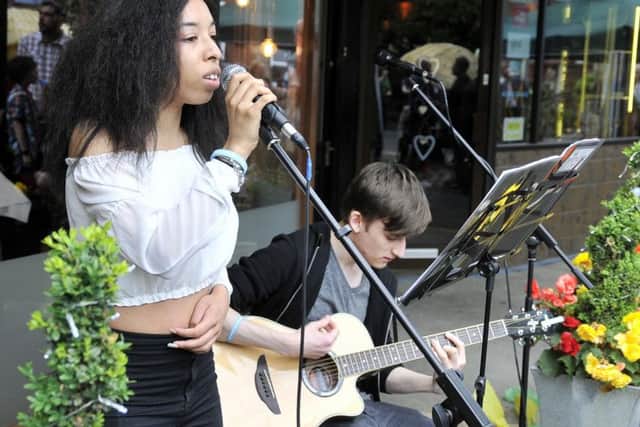 Nichole singing at The Orchid Coffee Bar for Longton Live