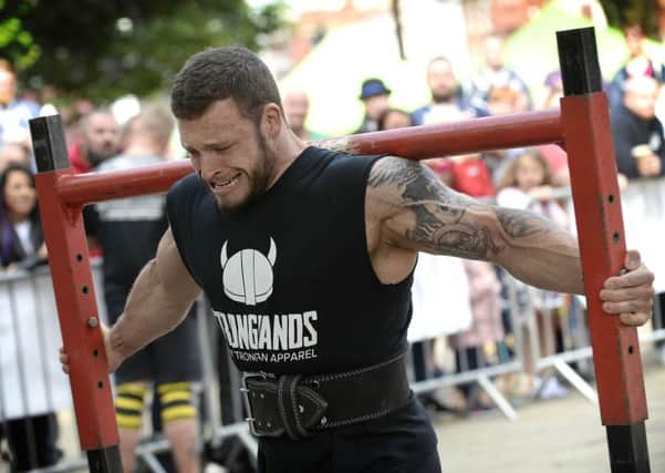 Pictures Martin Bostock
Preston's strongest man competition at the Flag Market.