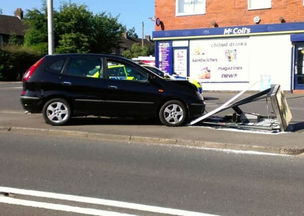 A Nissan crashed into a phone box in Leyland Road, Penwortham
