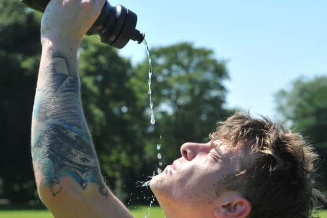 Photo Neil Cross
Reece Gore enjoying the hottest day of the year on Moor Park in Preston