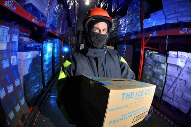 Photo Neil CrossThe coolest job in Lancashire?Pele Butler in the freezer at The Ice Co. Bamber Bridge