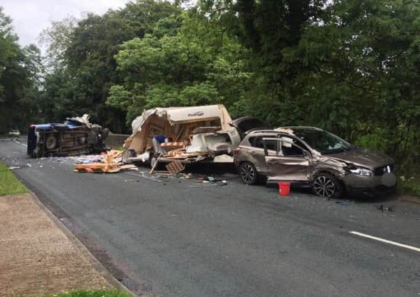 Crash scene: Photo by Lancashire Road Police