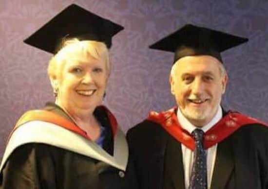 UCLan lecturer Lynn Train, who passed away in July 2016, pictured with husband Rod