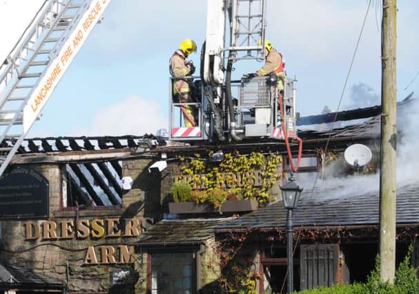 Fire at the Dressers Arms in Wheelton