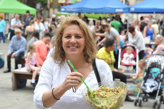 Photo Neil Cross Feast for Peace, a community food festival on the Flag Market, Preston Organiser Kay Johnson