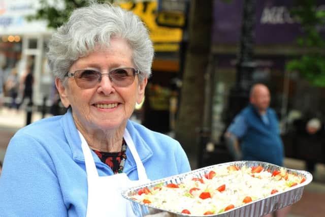 Photo Neil Cross Feast for Peace, a community food festival on the Flag Market, Preston Lady Milena Grenfell-Baines
