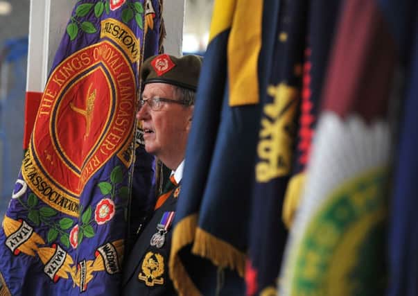 Photo Neil Cross
The Preston Pals War Memorial service at Preston station
Standard bearers