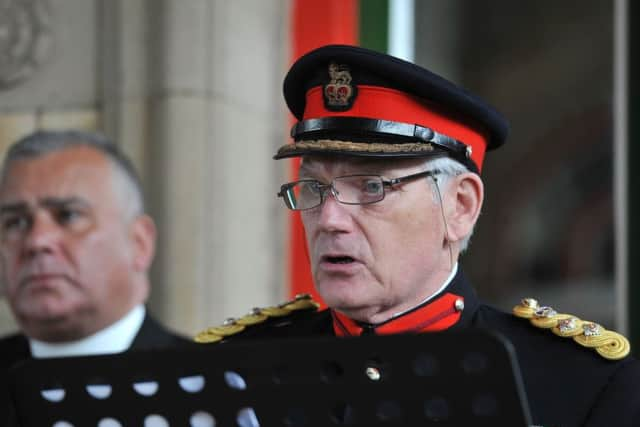 Photo Neil Cross
The Preston Pals War Memorial service at Preston station
Vice Lord Lieutenant Colonel Alan Jolley