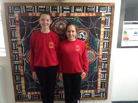 Emma Currie, right, and Scarlett Heyes who are going to the Paralympics in Rio after their school - Woodlea Junior in Leyland - won a competition through Sainsburys Active Kids Paralympic Challenge, a programme that encourages young people to take part in Paralympic sports.