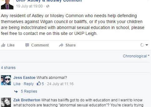 The Facebook comments on Steve Mills' page