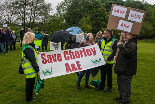 Demonstration calling for Chorley Hospital's A&E unit to be reopened