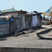 A ramshackle town in Ghana where students from Lancaster University are at summer school
