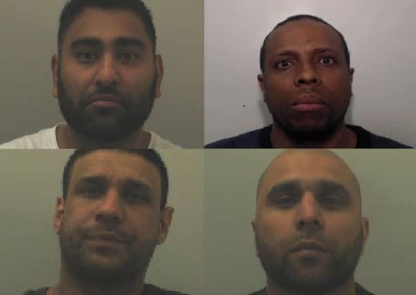 BUSTED: From left to right, Dhiren Lad, Mark Samuels, Mohammed Khan and Ricky Parmar