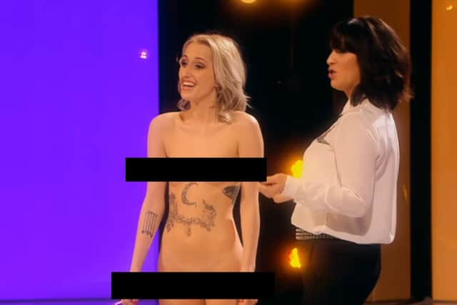 Ania Crosby, 21, from Fulwood, Preston baring all on Channel 4's new dating show Naked Attraction.