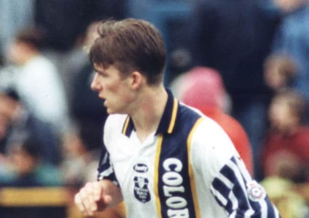 David Beckham in Preston colours in 1995 during his loan stay from Manchester United