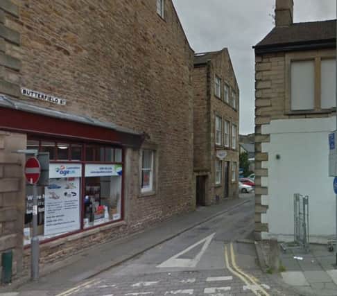 Butterfield Street at its junction with Chapel Street, Lancaster.Image courtesy of Google
