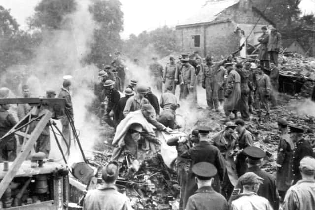 Scenes of the horrific Freckleton air disaster in August 1944
