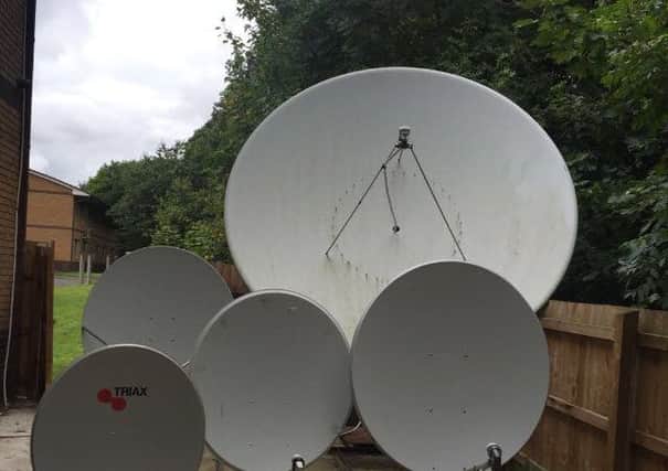 Satellites recovered on an investigation into illegal set top boxes in Chorley