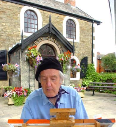 Bill Barnes from Garstang Painting Group during their open air painting session at the Arts Centre