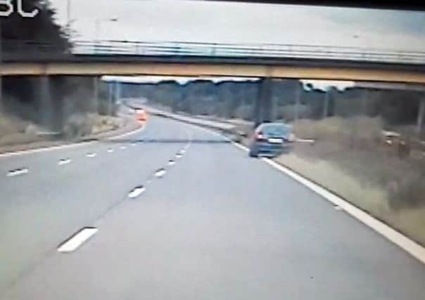 Car swerving on the M6 near Charnock Richard. Images courtesy North West Motorway Police