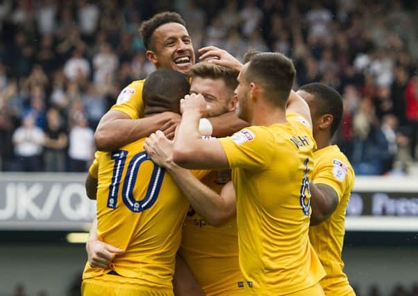 North End celebrate Jermaine Beckford's opening goal in the win at QPR