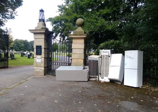 Fly tipping outside Preston Cemetery