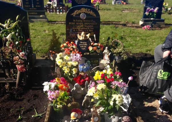 AT RISK: The grave of campaigner Patricia Vartys mother Rose Mary Donnelly.
