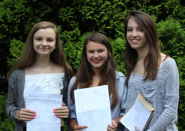 St Michael's CE Academy Year 11 pupils  Rebecca Everiss, Emma Dixon, Milly Joy - GCSE results 2016