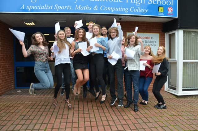 Brownedge St Mary's pupils are floating on air after collecting their outsranding GCSE results