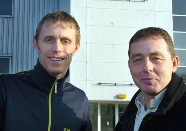Brett Ormerod on his first day as a PNE player with then manager Billy Davies