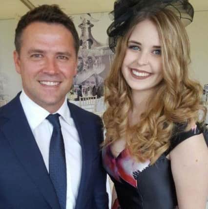 Hannah Lyson with Michael Owen at Chester Races