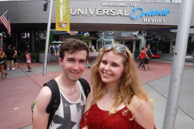 Hannah Lyson with her boyfriend Paul in Orlando