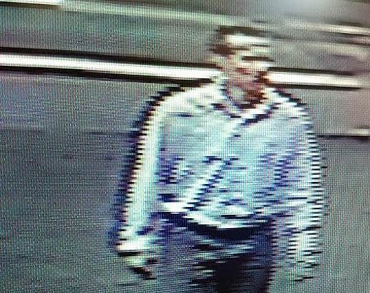 CCTV image of a man police want to speak to in relation to a war veteran being burgled in Black Bull Lane, Fulwood