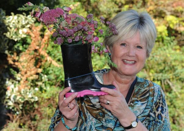 Photo Neil Cross
The Lancashire Federation WI County Show at Garstang Country Hotel
Virginia Leigh with her welly flower display