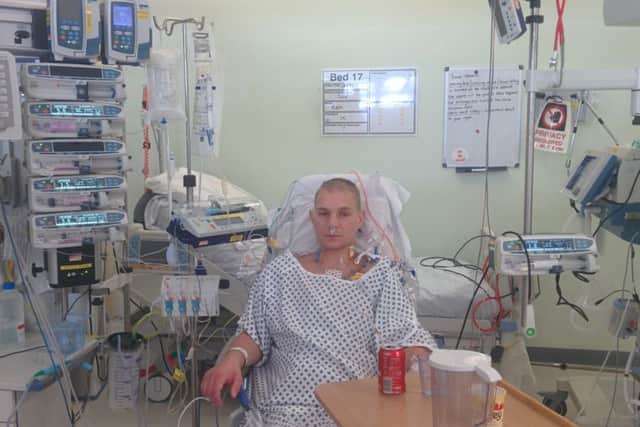 TREATMENT: Peter in hospital a year ago