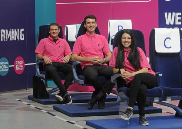 GET COMFY: Chay Currie, Chris Worden and Terri Ann test out the seating